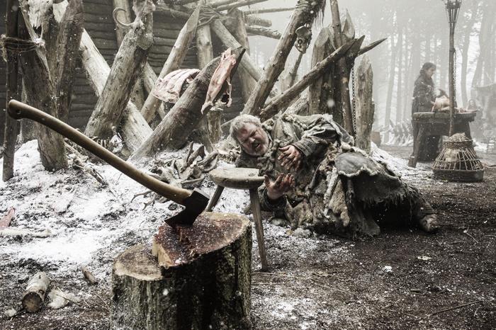 Hodor from Game of Thrones in a snowy village