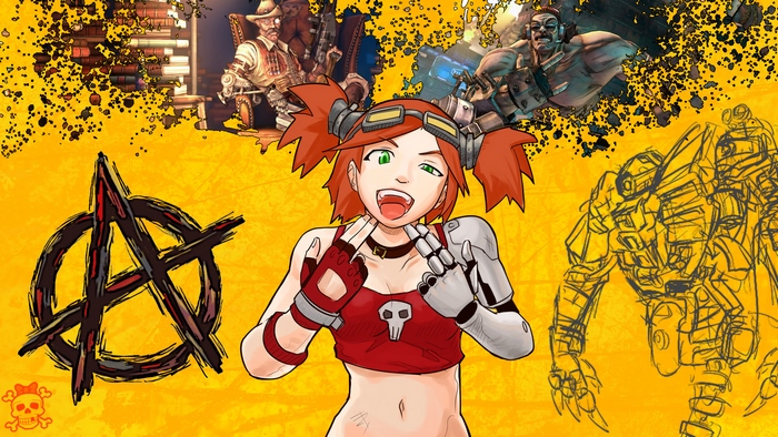 Gaige from Borderlands with Anarchy symbol