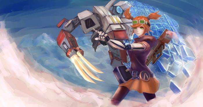 Gaige from Borderlands with a mech