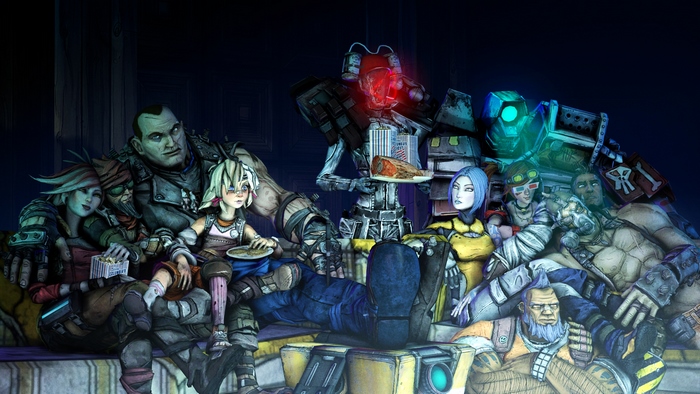 Borderlands characters relaxing together