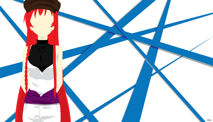 Emi Yusa with abstract blue lines