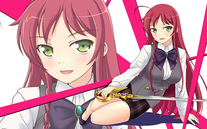 Emi Yusa with a sword
