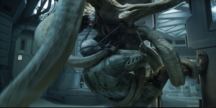 Prometheus creature with a human-like fetus