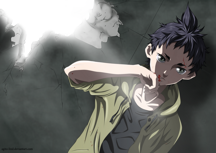 Ganta Igarashi in a destroyed environment