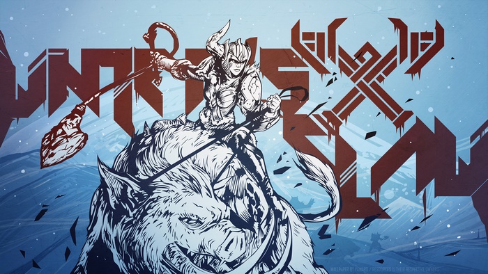 Sejuani from League of Legends riding a boar