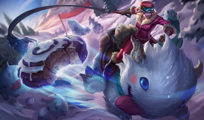 Sejuani riding a Poro from League of Legends