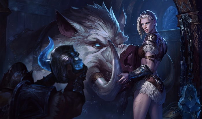 Sejuani and Bristle from League of Legends