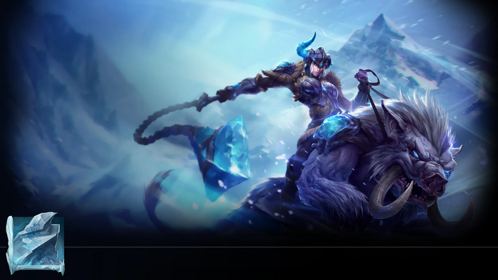 Sejuani from League of Legends riding a boar