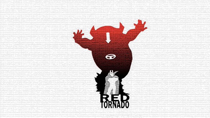 Red Tornado silhouette with Avatar symbol