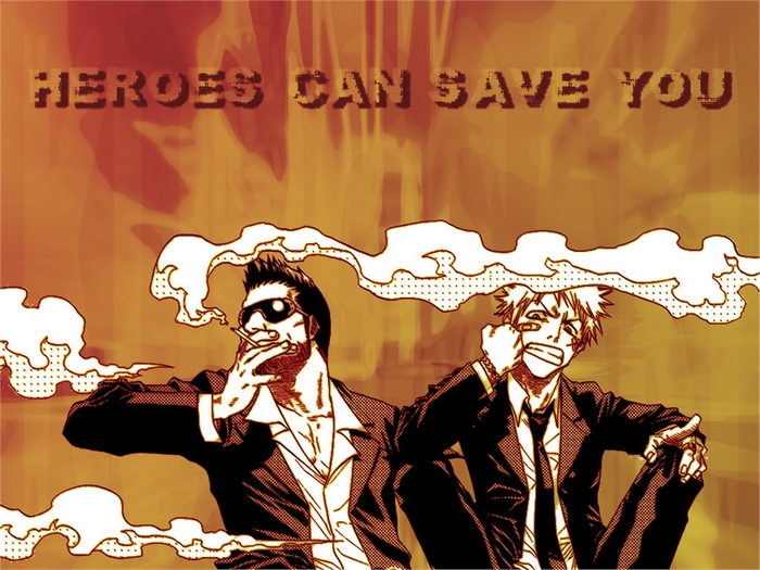 Isshin Kurosaki and Ichigo Kurosaki from Bleach