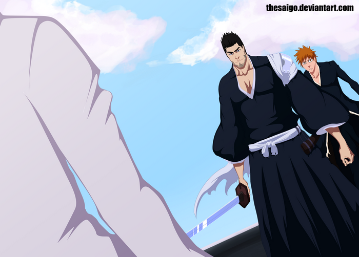 Isshin Kurosaki and Ichigo Kurosaki from Bleach