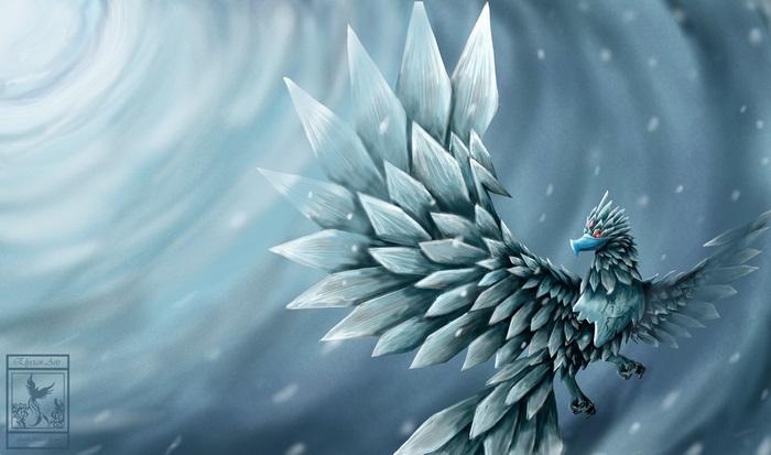 Anivia from League of Legends in a blizzard