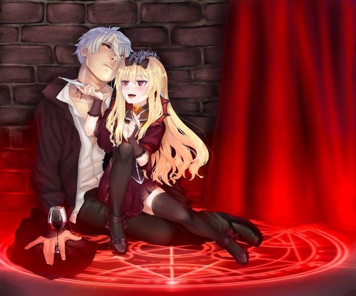 Yue from Arifureta with Knife and Magic Circle