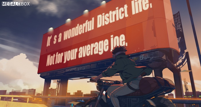 Joe from Megalo Box on a Motorcycle