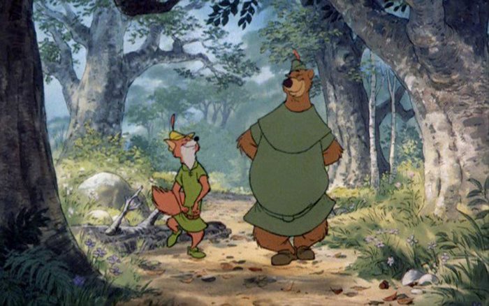 Robin Hood and Little John in the forest