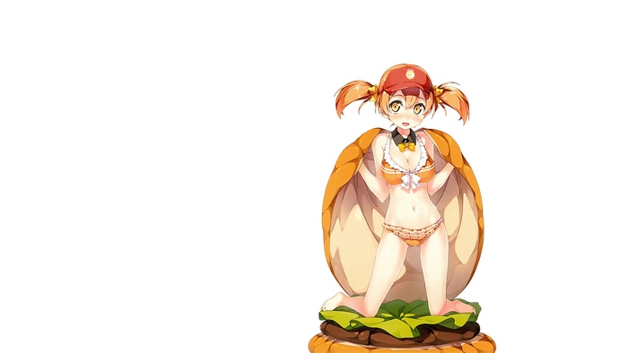 Chiho Sasaki in a hamburger costume
