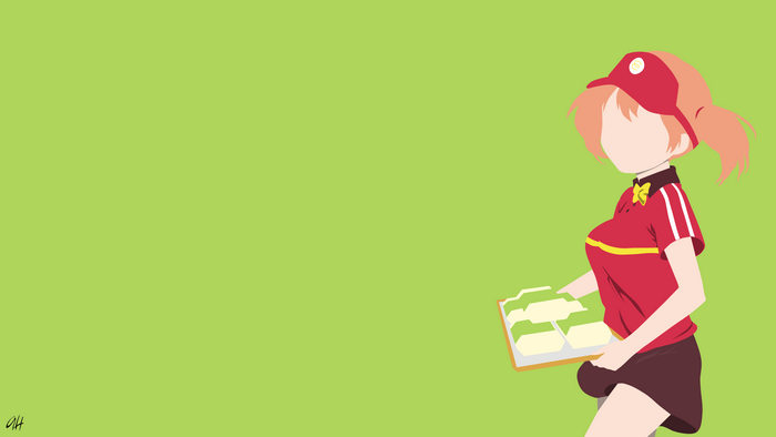 Chiho Sasaki holding a tray of food