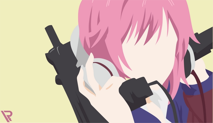 Matsuri Mizusawa with headphones and gun