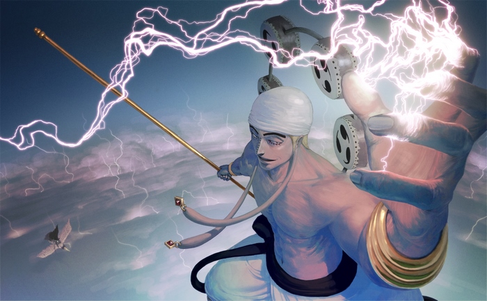 Enel from One Piece with lightning