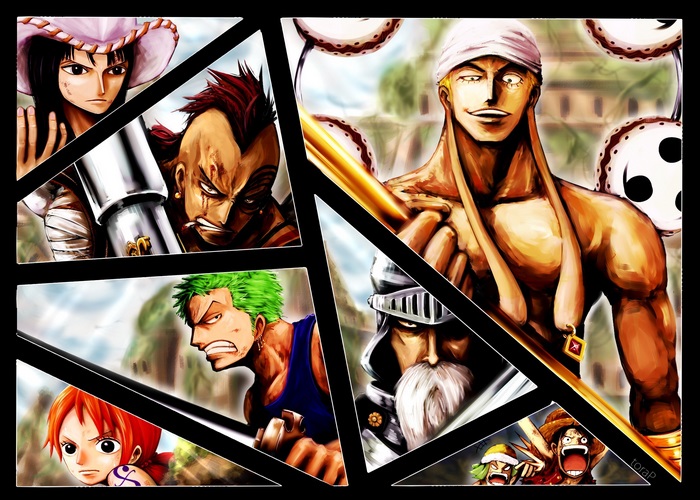 One Piece characters collage
