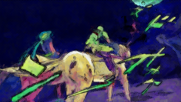 Johnny Joestar on a horse