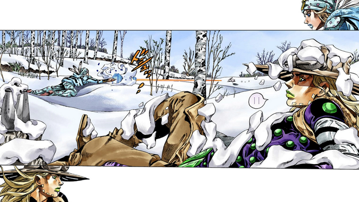 Johnny Joestar in a Snowy Forest