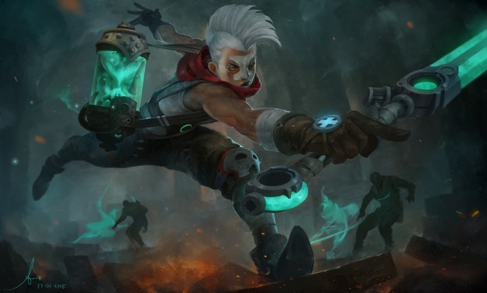 Ekko from League of Legends with glowing sword