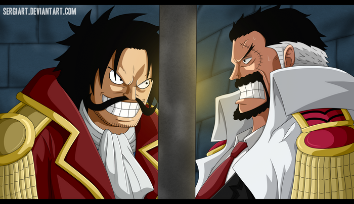 Gol D. Roger and Monkey D. Garp from One Piece