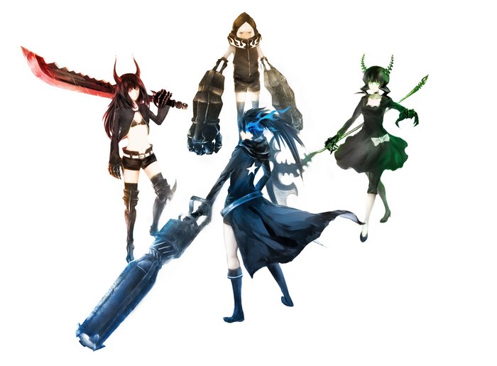 Black Rock Shooter characters with weapons