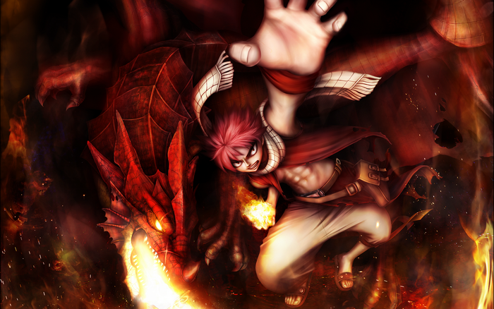 Igneel from Fairy Tail in Fiery Battle Pose