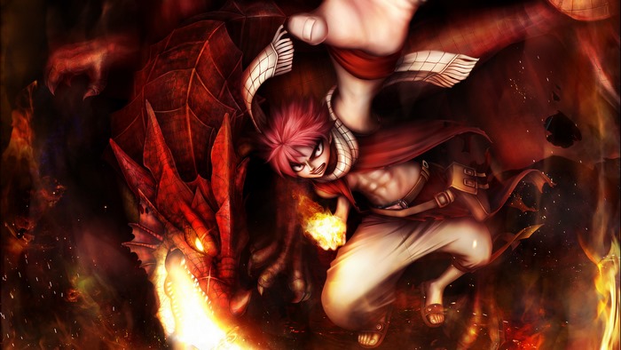 Natsu Dragneel and Igneel from Fairy Tail