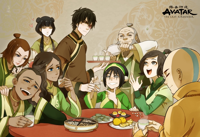 Avatar The Last Airbender characters enjoying tea