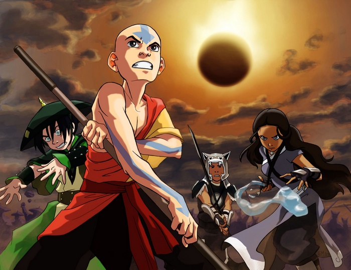Aang and friends from Avatar: The Last Airbender