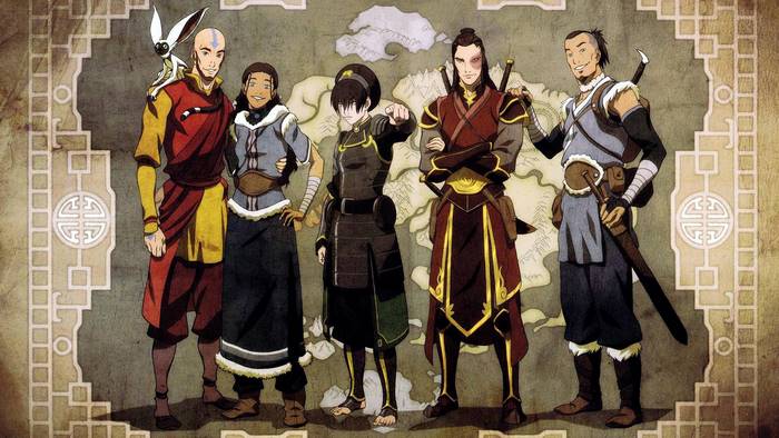 Aang and friends from Avatar: The Last Airbender