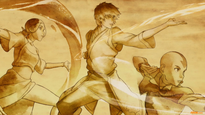 Aang, Katara, and Sokka from Avatar: The Last Airbender