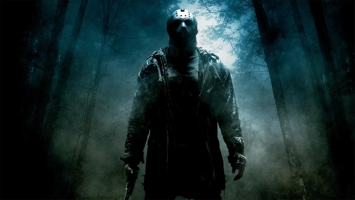 Jason Voorhees in Dark Forest Wearing Mask