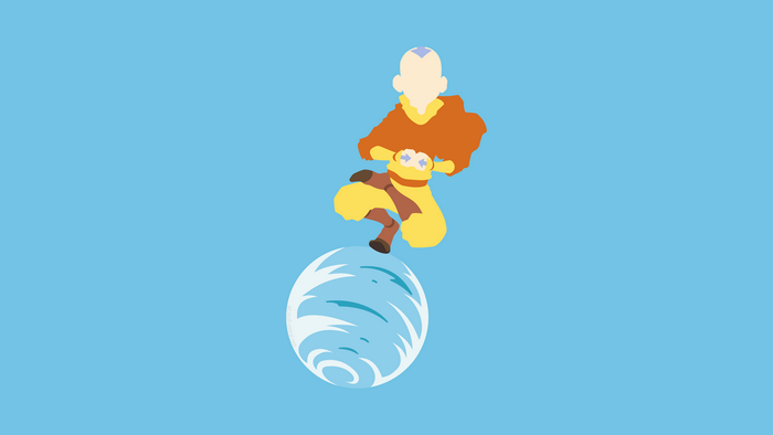 Aang from Avatar riding a water sphere