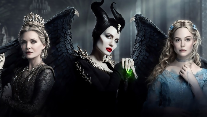Maleficent, Queen Ingrith, and Aurora from Maleficent