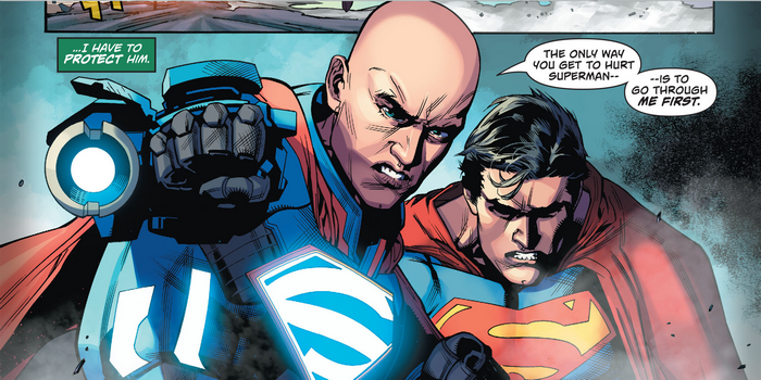 Lex Luthor and Superman in battle