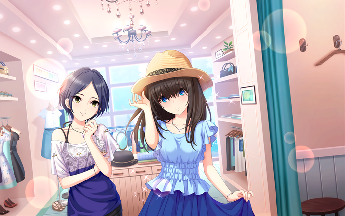 Fumika Sagisawa in a clothing store