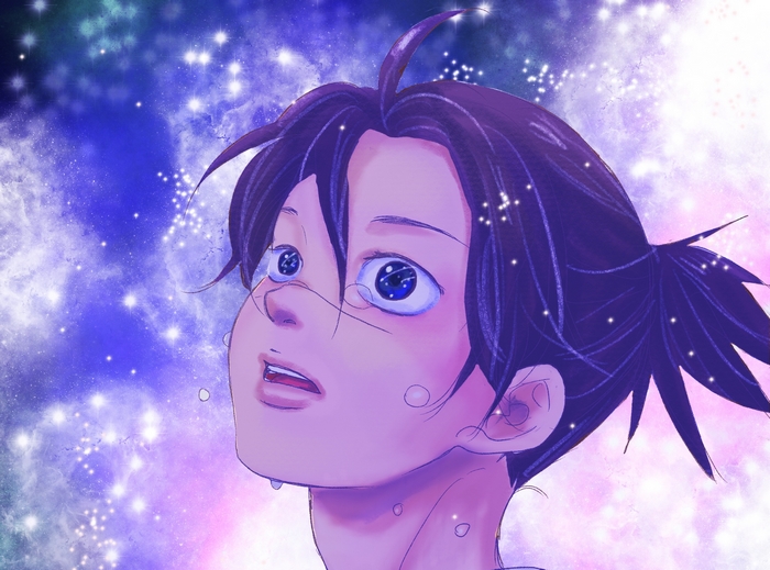 Iruka Umino looking up at the stars