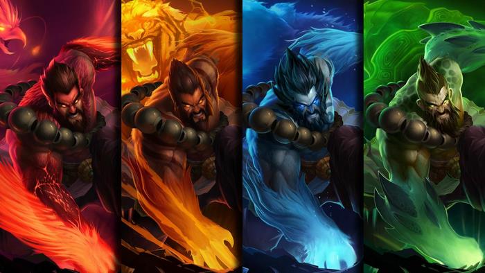 Udyr from League of Legends elemental forms
