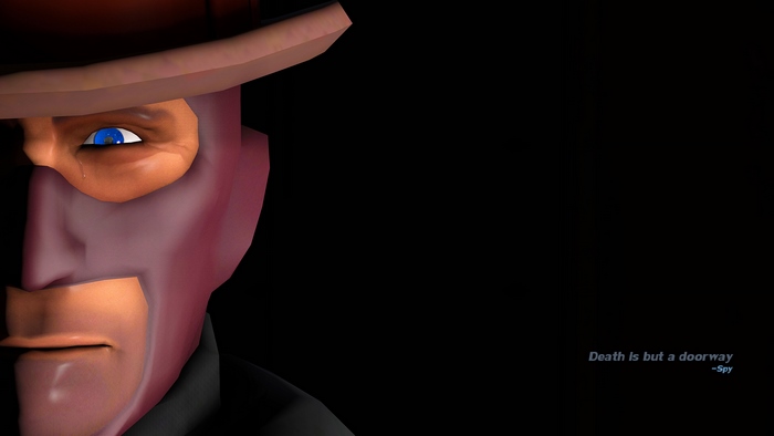 Spy from Team Fortress with a quote