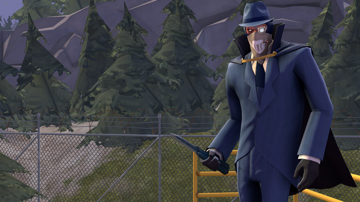Spy from Team Fortress holding a knife