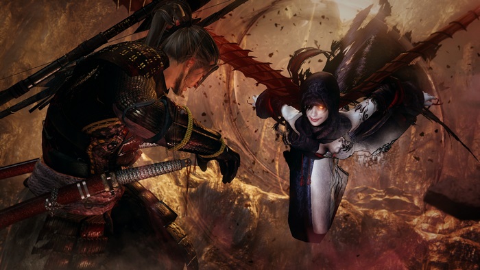 William Adams from Nioh fighting a demon woman