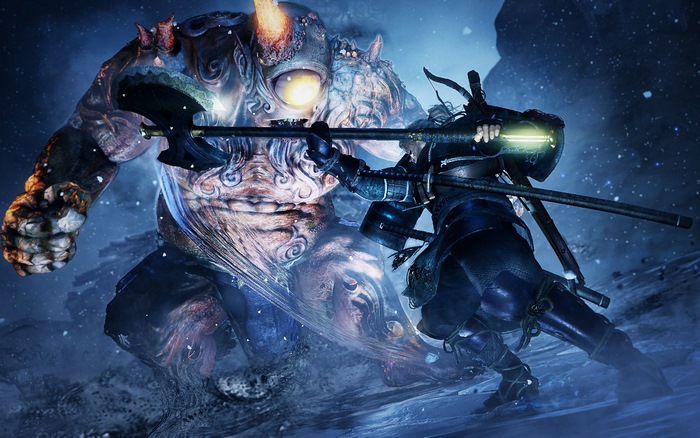 William Adams from Nioh fighting a large demon