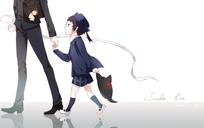 Ryūnosuke Akutagawa walking with a child