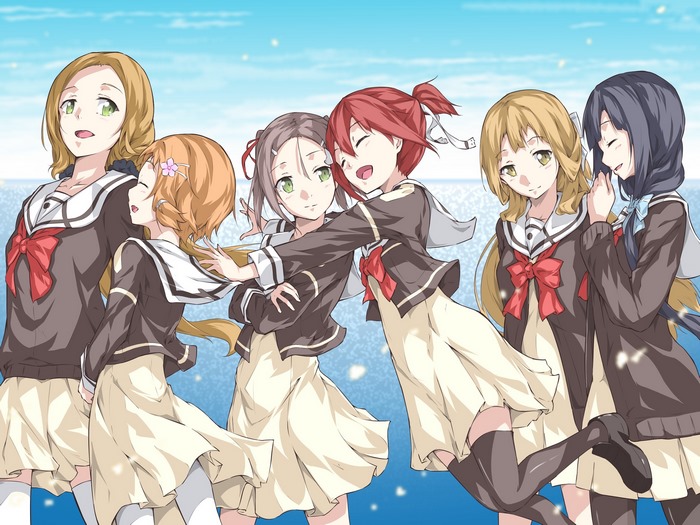 Togo Mimori and friends on a beach