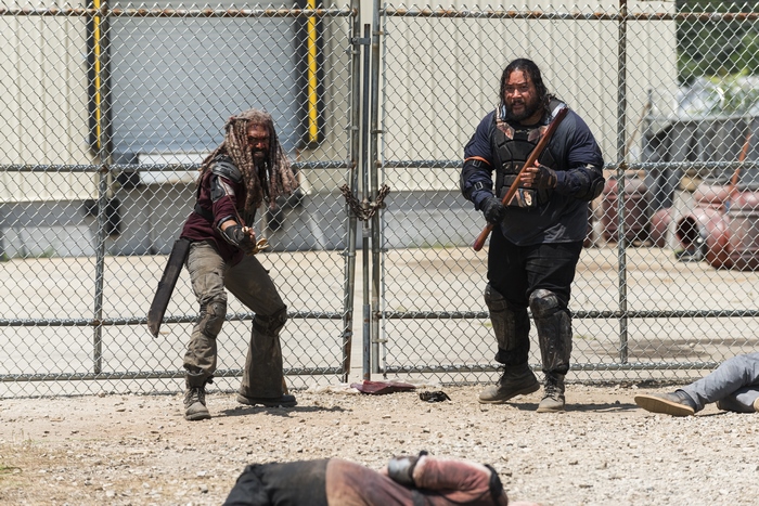 Ezekiel from The Walking Dead with a weapon