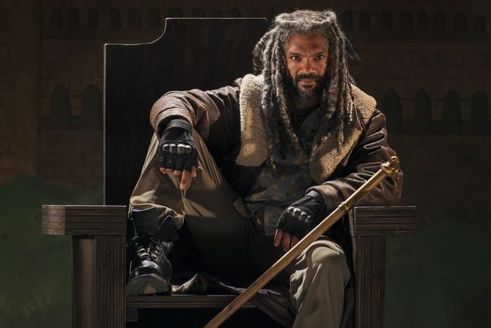 Ezekiel from The Walking Dead sitting on a throne